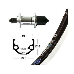Bike-Parts bakhjul 28x1.75 TX800 8- för SSP 36 hål Rigida Zac 19 n (silver)